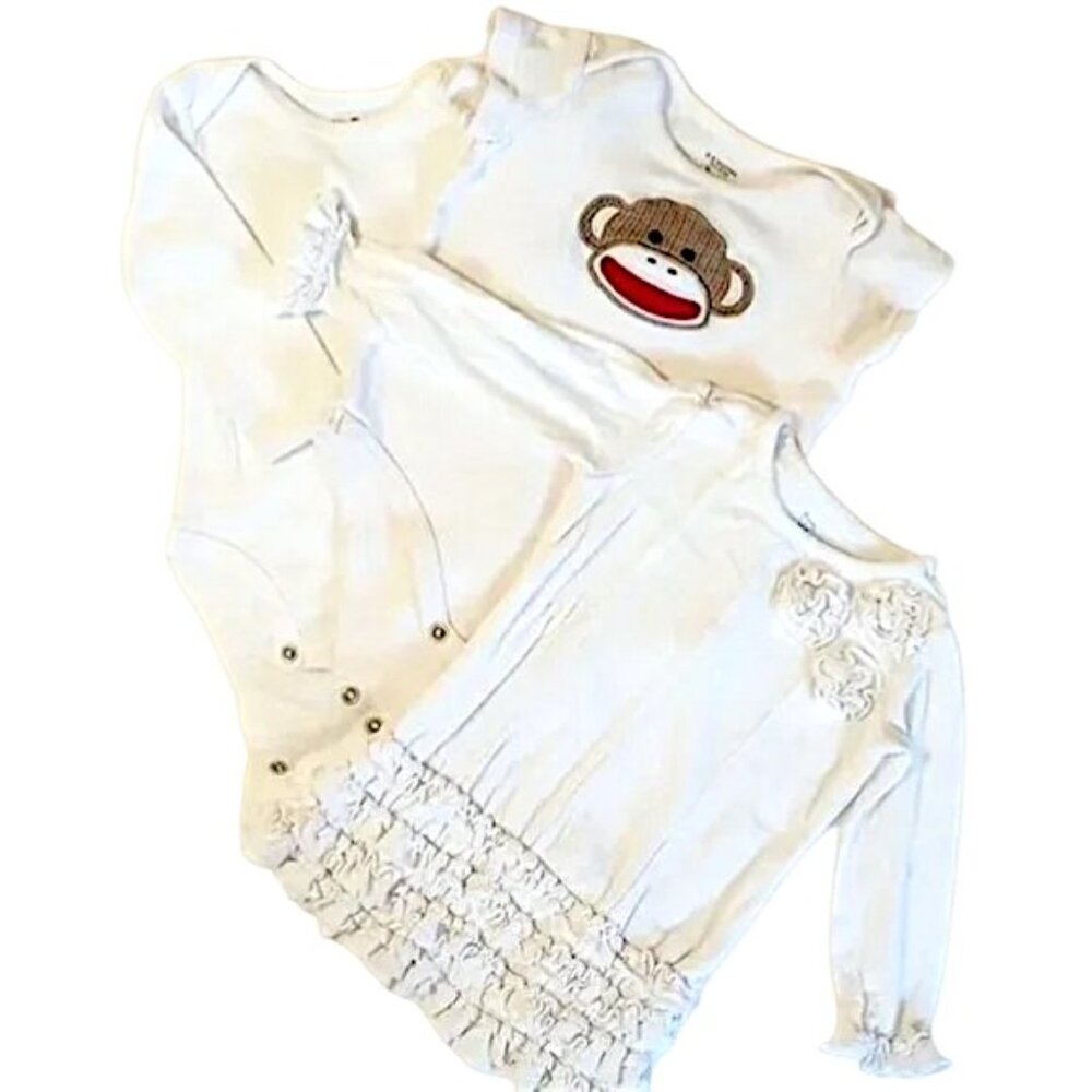 *50off3* 3 PCS Koala Kids Ruffled Rosette Dress Baby Gap One Piece Monkey